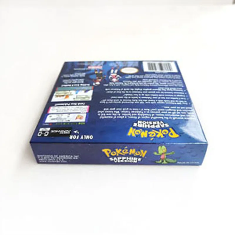 Customized Game  Box Sapphire Version Holographic Metallic Foil Finish Game Retail Box for Gba Gameboy Video Game