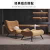 Snail single with footrest + khaki + artistic coffee table