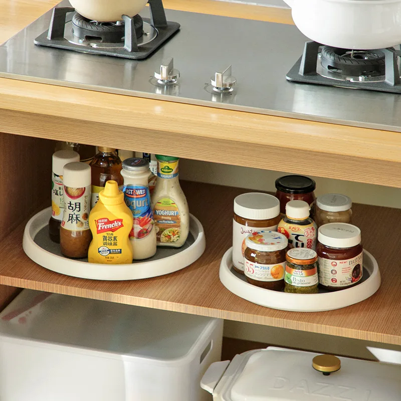 Kitchen rotating seasoning rack seasoning oil salt sauce vinegar round multifunctional organizing storage rack