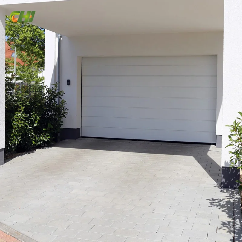 European Style Custom Design Automatic Sectional Garage Doors  9x8 9x7 PU Foam Insulated Panel Garage Door for Sale