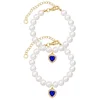 Collar de perlas (corazón azul)