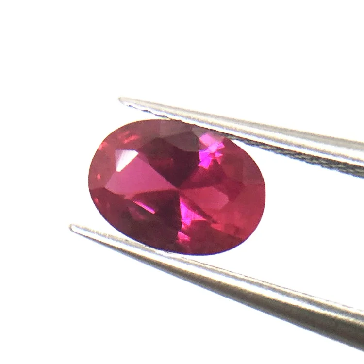 Oval cut red 5# rubies gems corundum gemstone synthetic ruby
