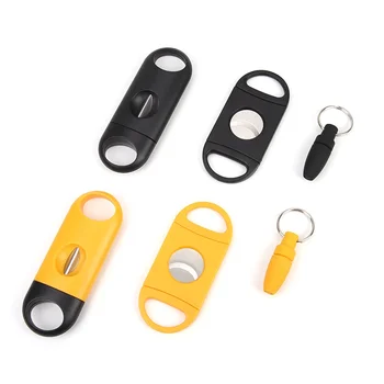 Juji Color Mixing Cigar Tool Three-piece Cigar Scissors Plastic Style Drilling Punching Cutter 3 In 1 Cigar Cutter Set