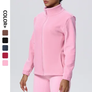 Autumn Women Long Sleeve Thermal-Sensitive Zipper Hoodie Jacket Outdoor Casual Running Fitness Fleece-Lined Warm Sports Jacket