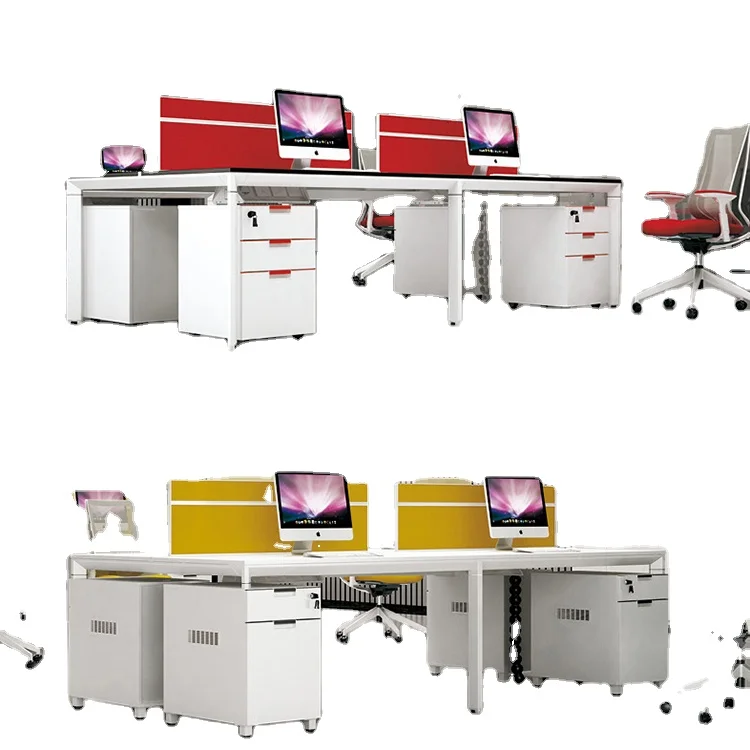 White Modular Work Station Desk Office Furniture Customization Guangzhou
