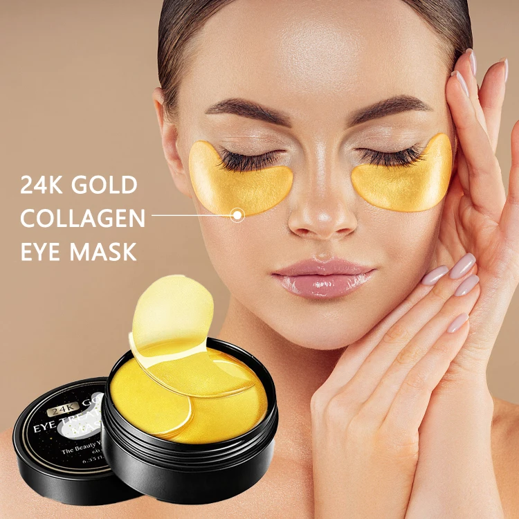 Hot Selling Private Label Moisturizing 24k Gold Gel Eye Mask Collagen ...