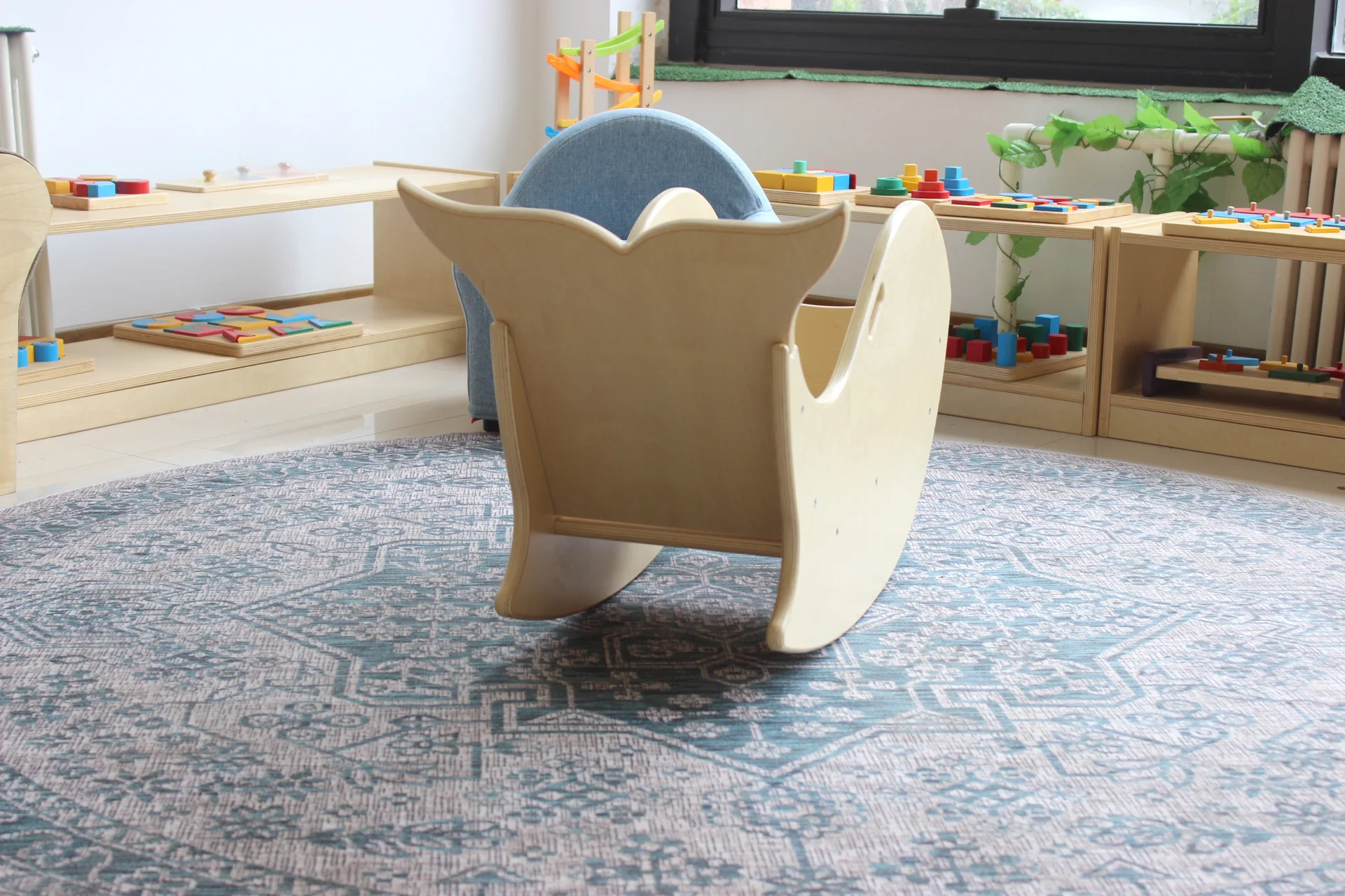 Высококачественное детское деревянное мини-кресло-качалка с