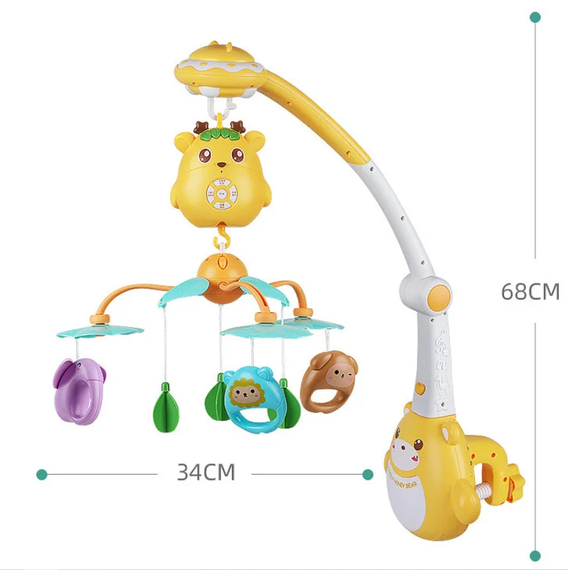 Мобильные погремушки для малышей 0-12 месяцев, детская музыкальная игрушка в виде карусели для детской кроватки, погремушки для малышей