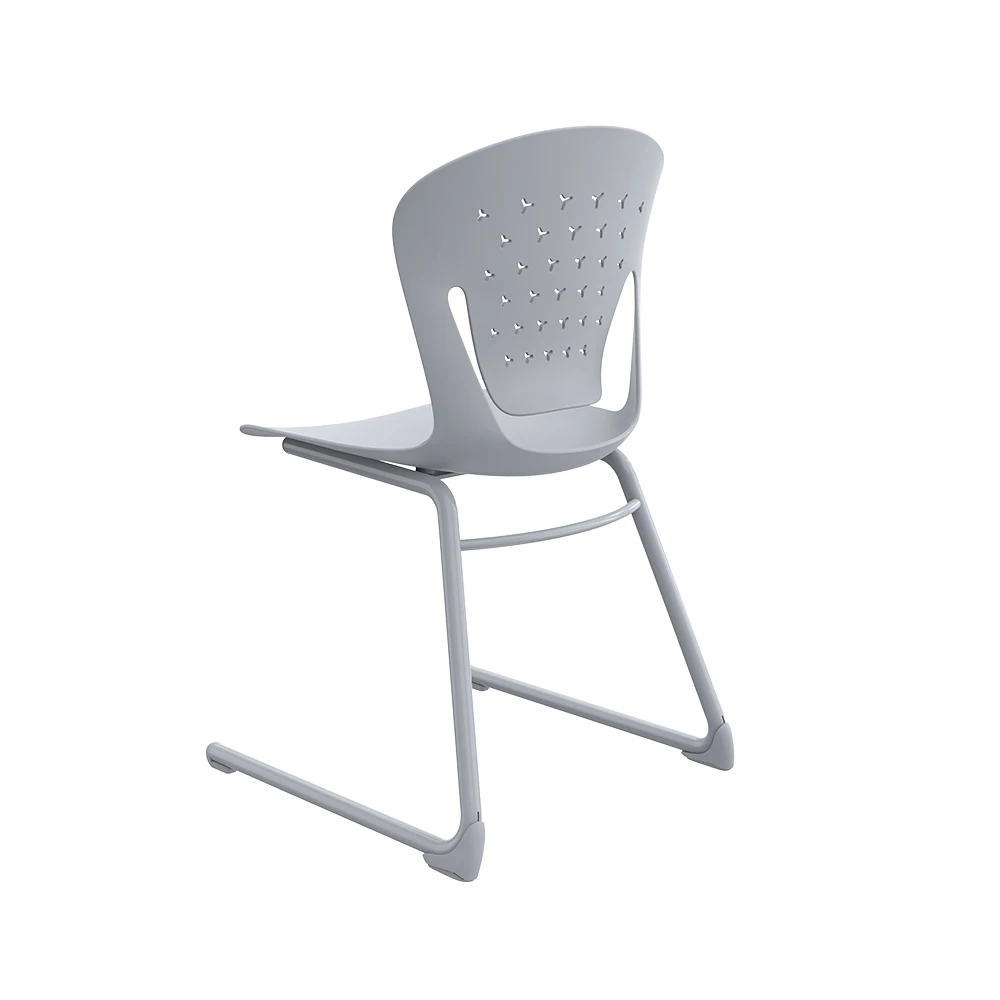 School Conference Room Training Waiting Areas Office Conference Chair Stackable Design Stainless Steel L Shape Legs Chair