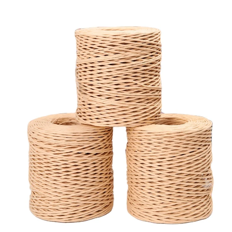 200M Paper Cord for Craft Making Paper Cord Paper Wire Natural Natural Paper Iron Wire for Wedding Bouquet Packaging Flower Arrangement Paper Covered Wire 