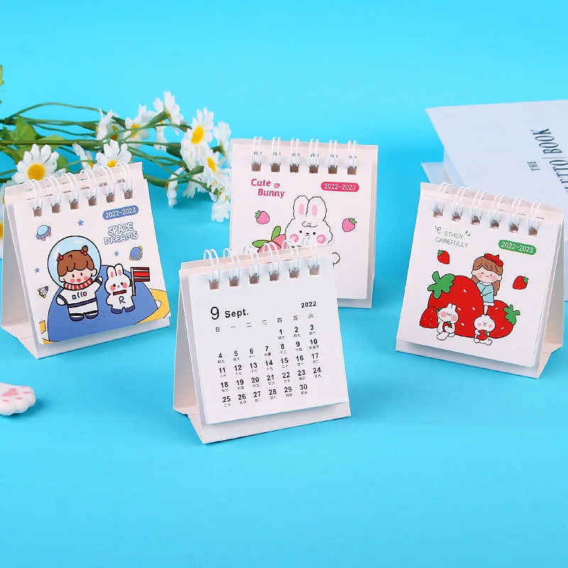 Wholesale Custom Calendar Cartoon Cute Small Mini Coil Hardcover Calendar Home Office Calendar supplier