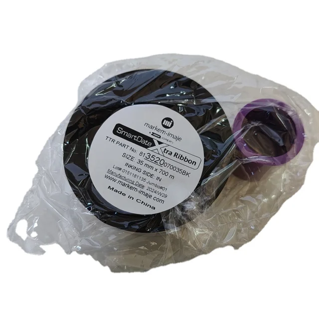 Markem Imaje 3520 Sizes 35mm*700m Ink Ribbon High PET Film Heat Transfer Coding Machine Ribbon for Packaging X40-X65