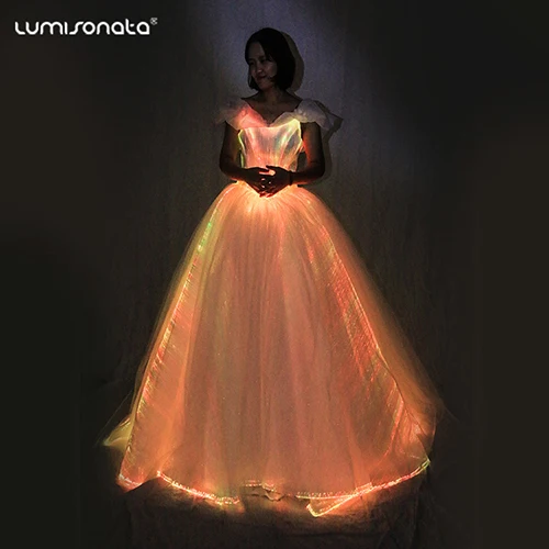 Robe de princesse Disney avec lumière LED pour fille, vêtements de