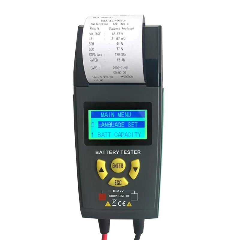 12V 24V lead acid battery system tester digital battery analyzer with printer