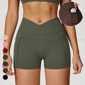 Custom Summer Running Women Gym Sport Fitness Yoga Shorts Ladies Training Workout Compression High Waist Sweat Sports Shorts