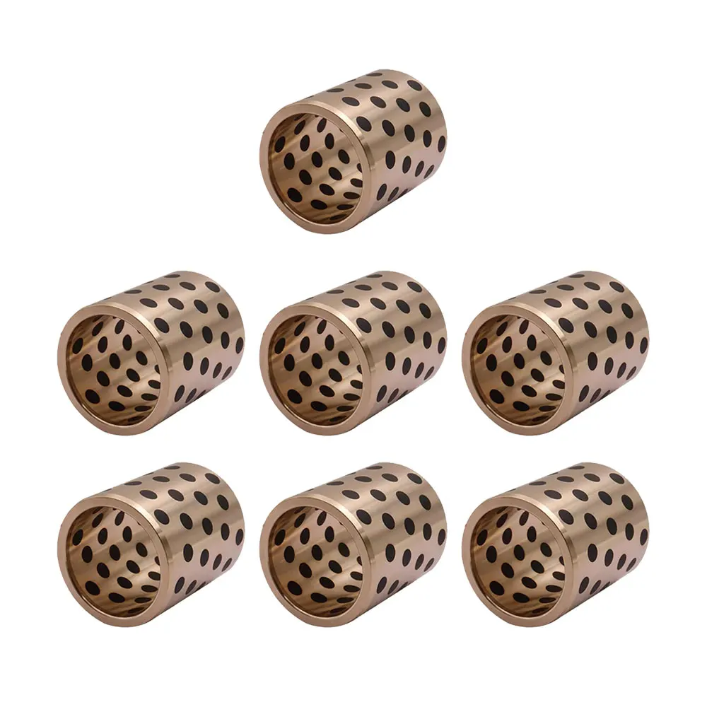 Boccola Autolubrificante In Ottone 45x35x45 Mm - Per Cuscinetti Senza Olio, Con Flangia - Foto 4