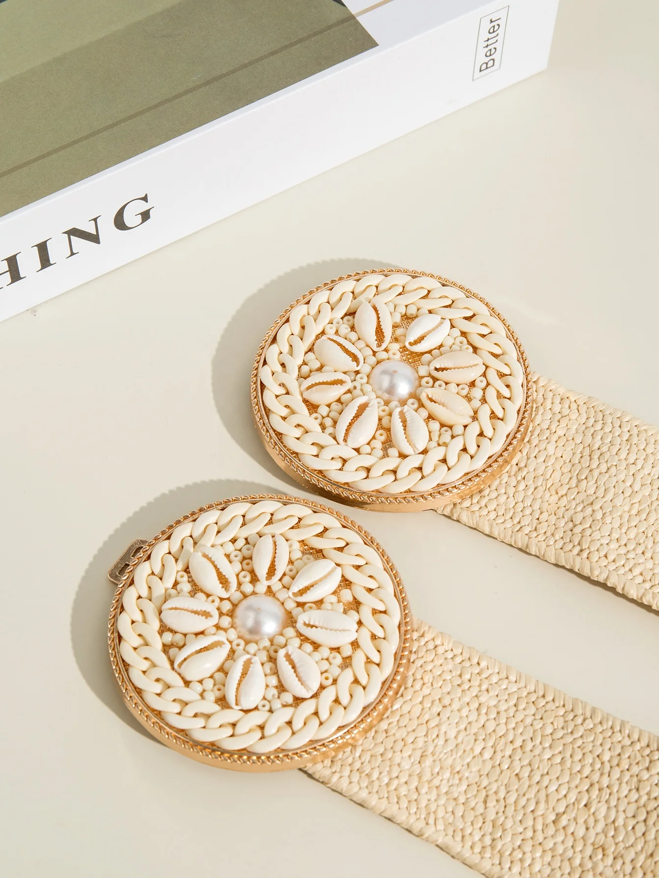 Straw Woven Elastic Stretch Waist Belt Women Skinny Dress Belt Cinch Fashion Double Round Female Metal Buckle