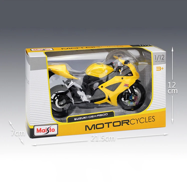 Maisto GSX-R 600 1:12 Diecast Motorcycle Model in Yellow with