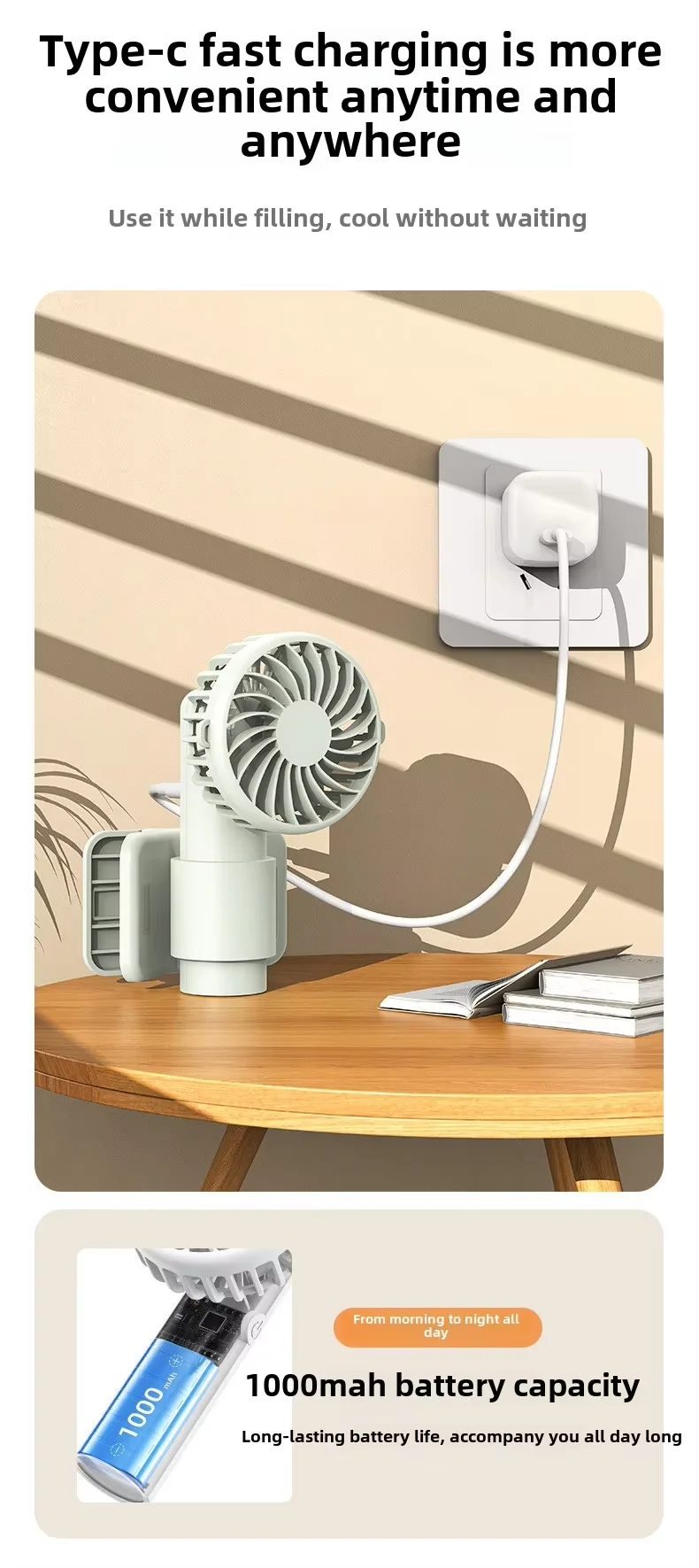 Table Fan, Portable, 5 V, Battery - detail 20