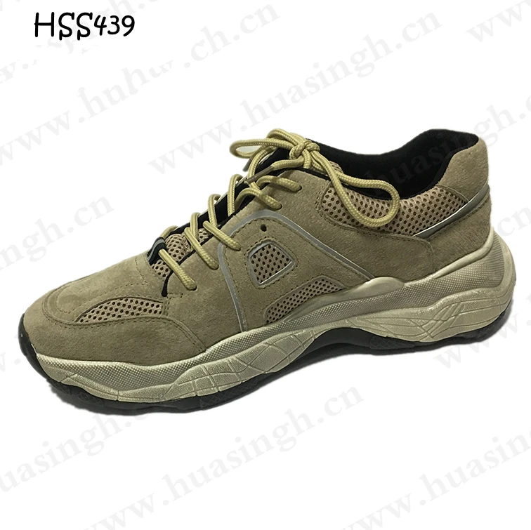 LXG,breathable Suede Leather+mesh Fabric Upper Casual Shoes Men Women Lightweight Outdoor Sport Shoes for Sale HSS439