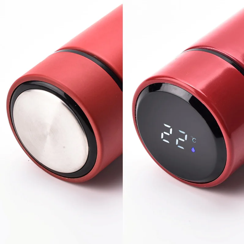 JX35 Custom Logo Printed Smart Double Wall Vacuum Flask Thermos With LED Promotion Corporate Activity Business Gift Water Bottle