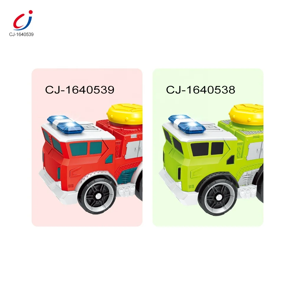 Simulation Traffic Light Slam Power Crash Stunt Car Electric Little Kid Toy Fire Truck With Light Sound