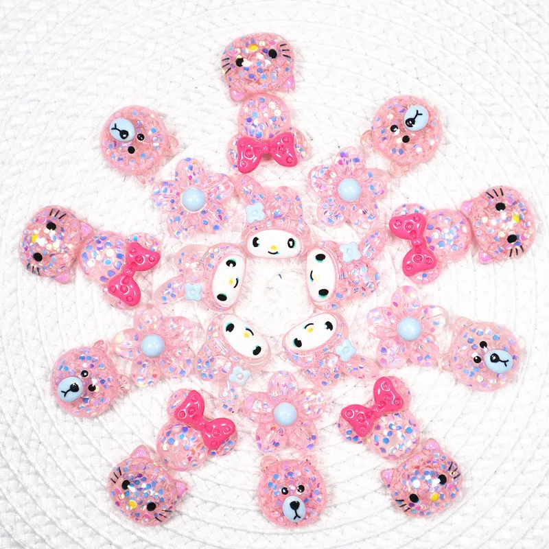 10PCs Kawaii Nail Charms Pink Kirby Star Nail Charms Cute Resin Art Nail  Charms