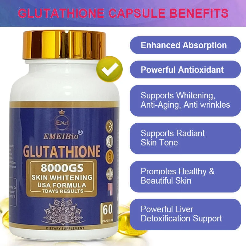 bio beauty glutathione EMEIBIO 8000GS Glutathione Whitening Skin Capsules Dark Spots Removal  Beauty Repair Skin Capsule