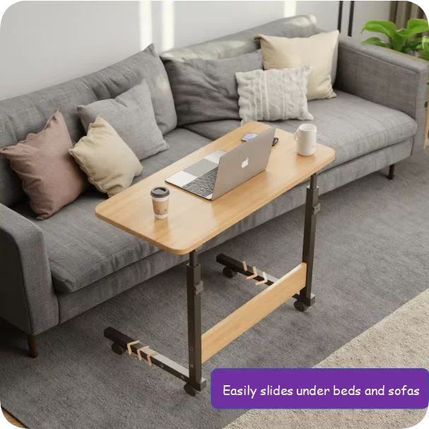 product student study height adjustable modern wooden computer desk mobile wheels laptop table-7