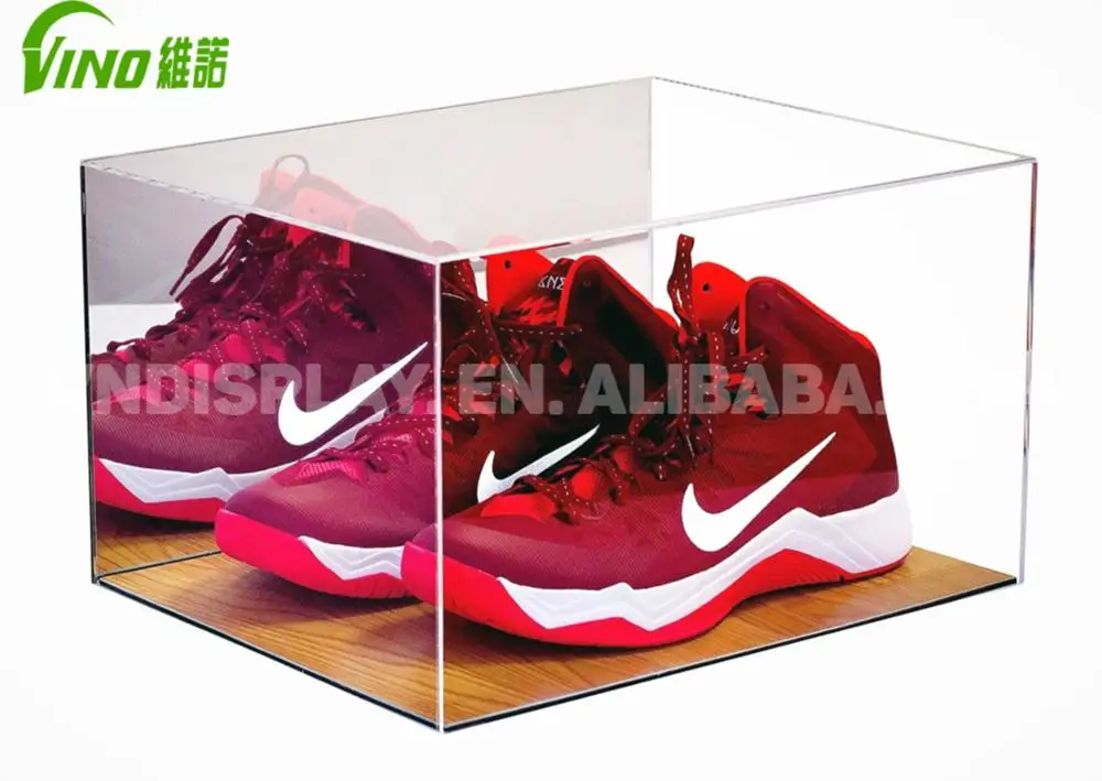 Customized Acrylic Shoe Box Bolt Inserting Type clear Sneaker Box with Lid Wall Storage case Shoe Wall Mounted