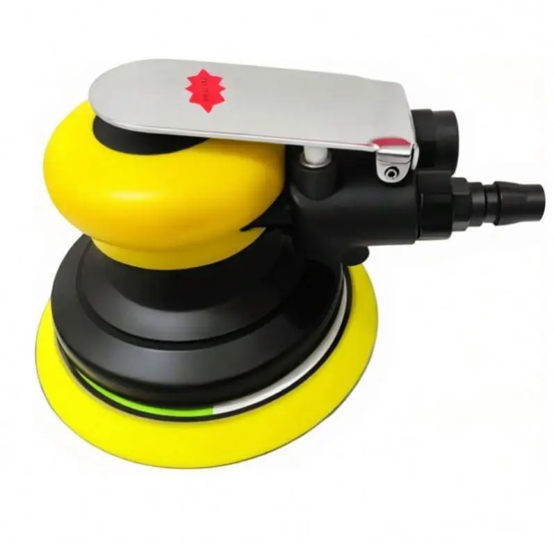 TEBAK Air Powered Sander Zinc Alloy Stable Fast Polishing 5inch Air Random Orbital Sander for Metal Air Sander Sanding Machine