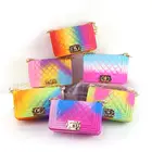 Wholesale women bag handbags 2021silicone/PVC rainbow bag luxury ladies woman hand bags candy jelly purse shoulder handbag