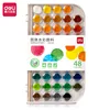 Boîte de mélange de peinture aquarelle solide Deli HS112-48 (48 couleurs)