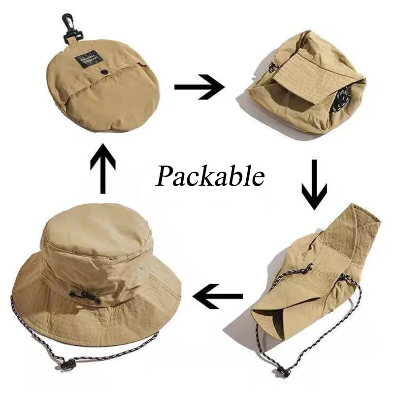 Wholesale Unisex Nylon Bucket Hat with Waterproof Pouch
