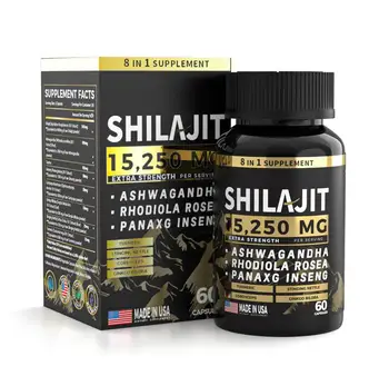Private Label Himalayan Shilajit Tablet Rich In Humic Acid And 85 Minerals Enhance Male Strength Shilajit Capsule
