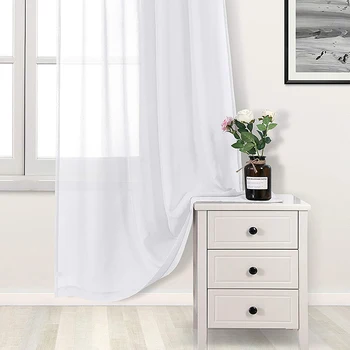 Custom white 100% polyester urtain voile silk organza wedding dress print sheer curtain fabric