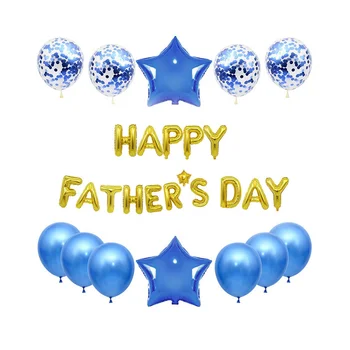 Father's Day Ballon Aluminum Foil Mylar English Happy Fathers Day Balloon Banner Set for Party Decoration