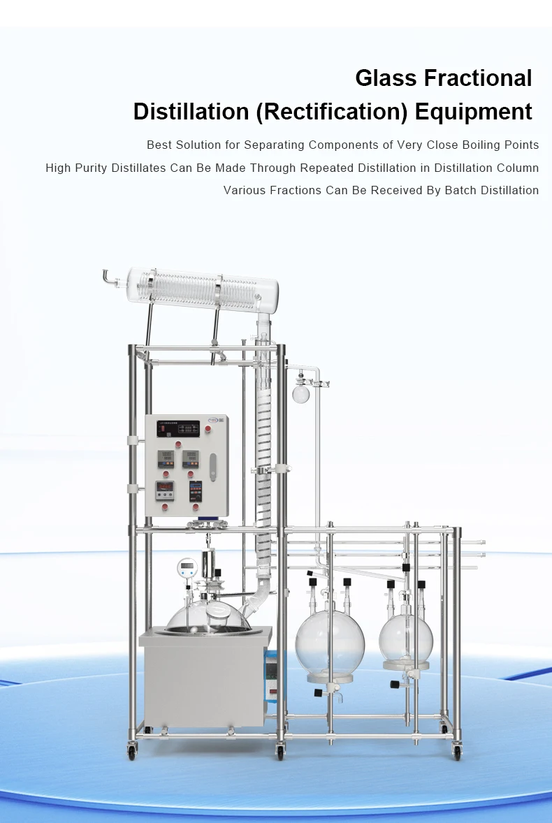 Valuen 20L Lab Fractional Distillation Apparatus Lab Fractional Distillation Equipment Glass rectification factory