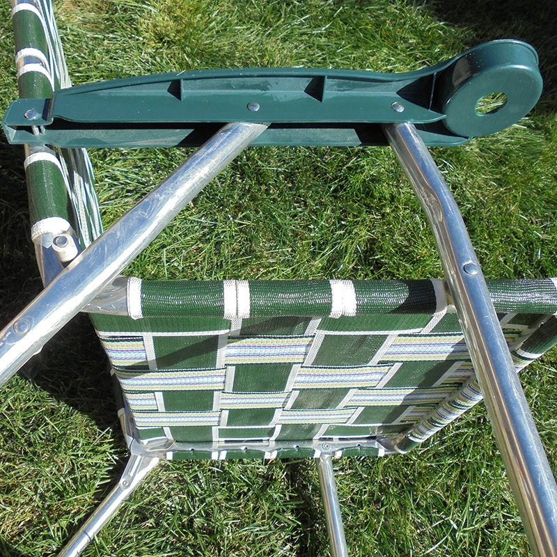 DIY Nylon Webbing Outdoor Customize Aluminum Metal Frame Webbed Beach Lawn Chairs Folding Web Patio Chair