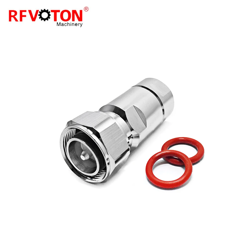 RF connector 4.3-10 type male pin straight clamp for 1-2 RF coaxial cable plug manufacture