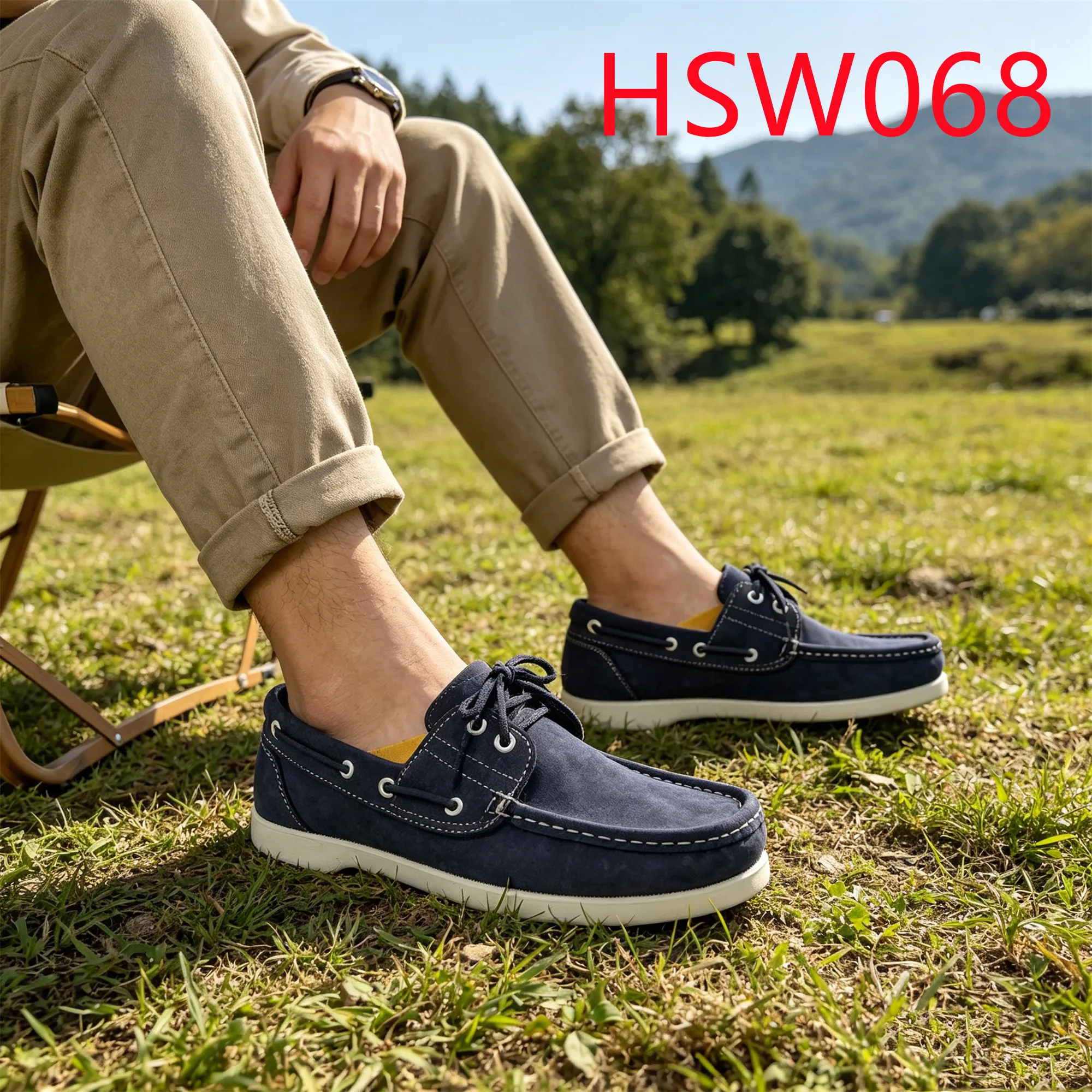 HY,Hua Singh Seaside Vacations Premium Series Handmade Boat Shoes Home Leisure Relaxed Fit Design Dark Blue Penny Shoes HSW068