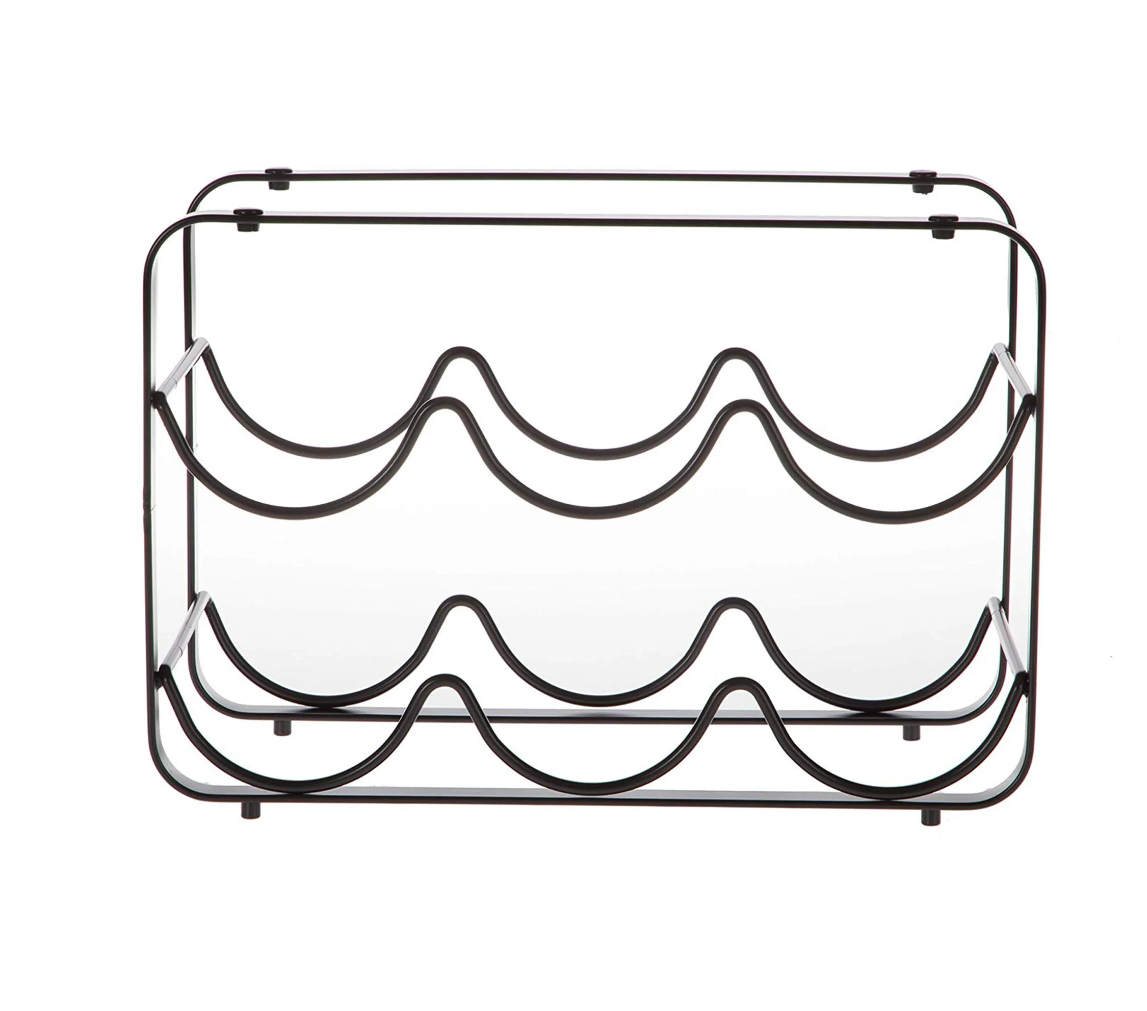 Свободный стоящий 2-яруса 6 бутылок металлический винный стеллаж для украшения дома
