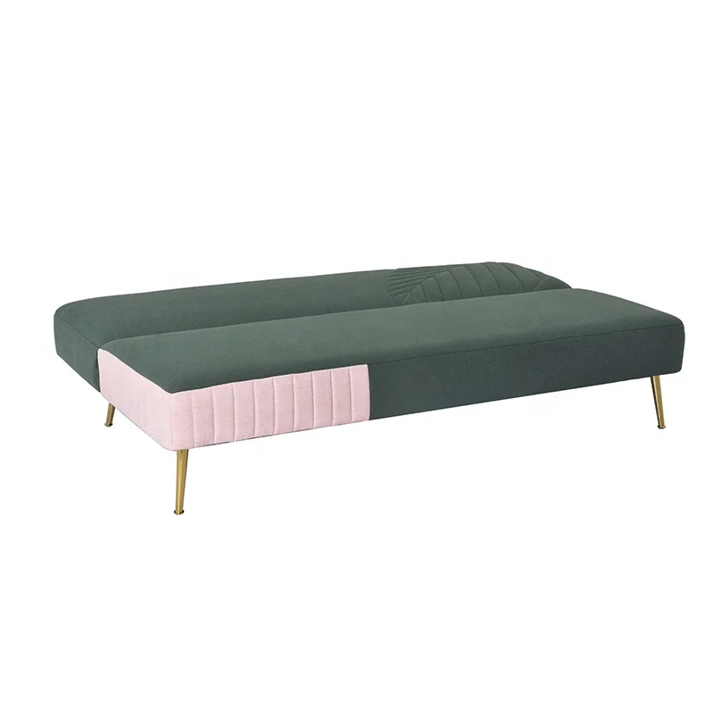 Nisco Leaf Tufted Memory Foam Sofa Bed with Golden Legs