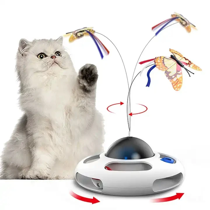 Customized Cat Toys Teaser Butterfly Interactive Cat Toys 360 Degree