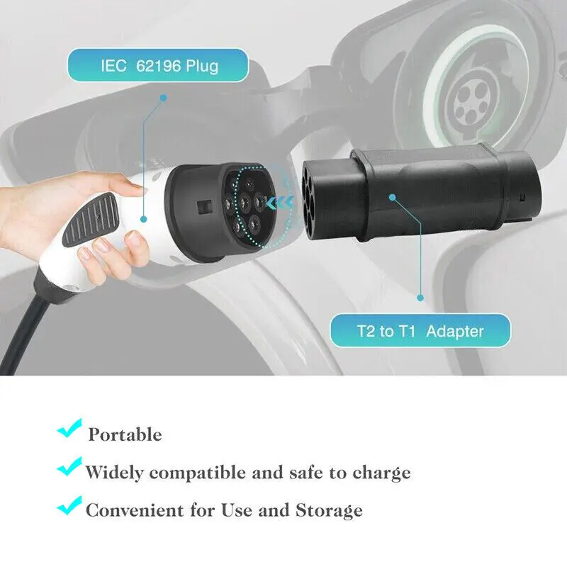 CE certification Electric Vehicle Charger Type1 to Type2 Adapter Converter Connector EV Charger