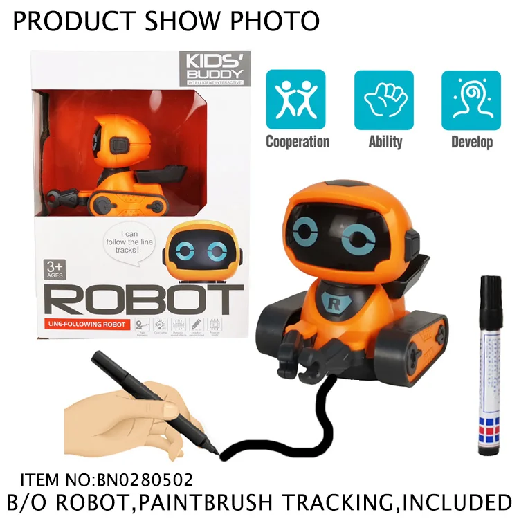 Intelligent Programming Toy Smart Draw Line Pen Follower Robot Electric Remote Walking Watch Control Robot Coding Robot