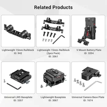 For SmallRig 16 Inches (40 Cm) Black Aluminum Alloy 15mm Rod with M12 Female Thread Pack of 2 Camera Accessories detail image
