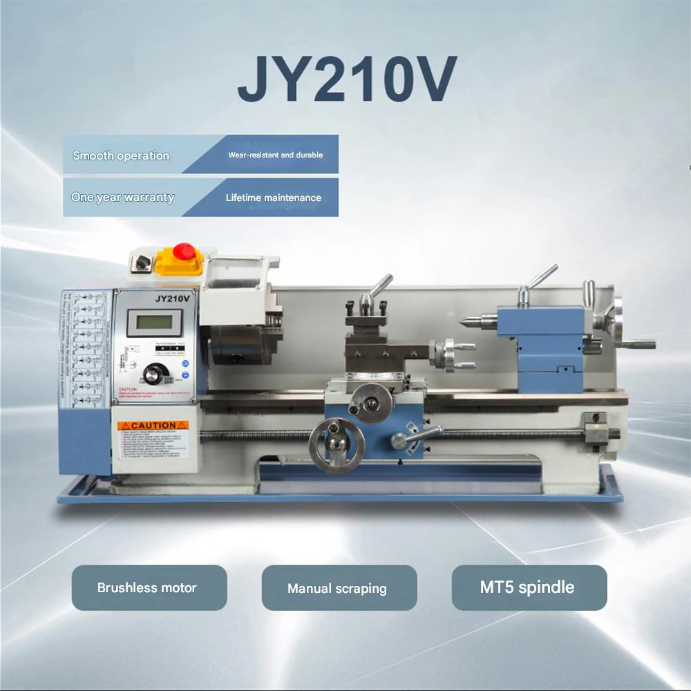 210V Manual Bench Lathe Mini Metal Turning Lathe Machine Tool Mini Torno