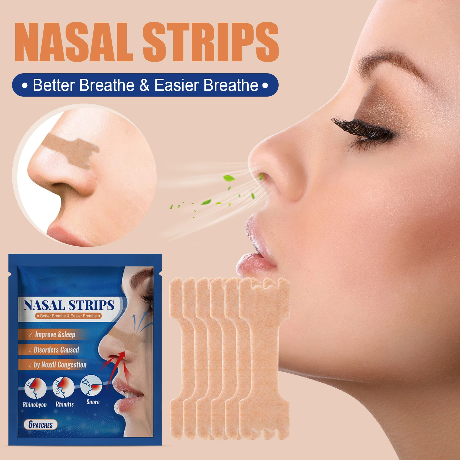 Good Quality Nose Patch Anti Snoring Sleep Aid Disposable Nose Strips