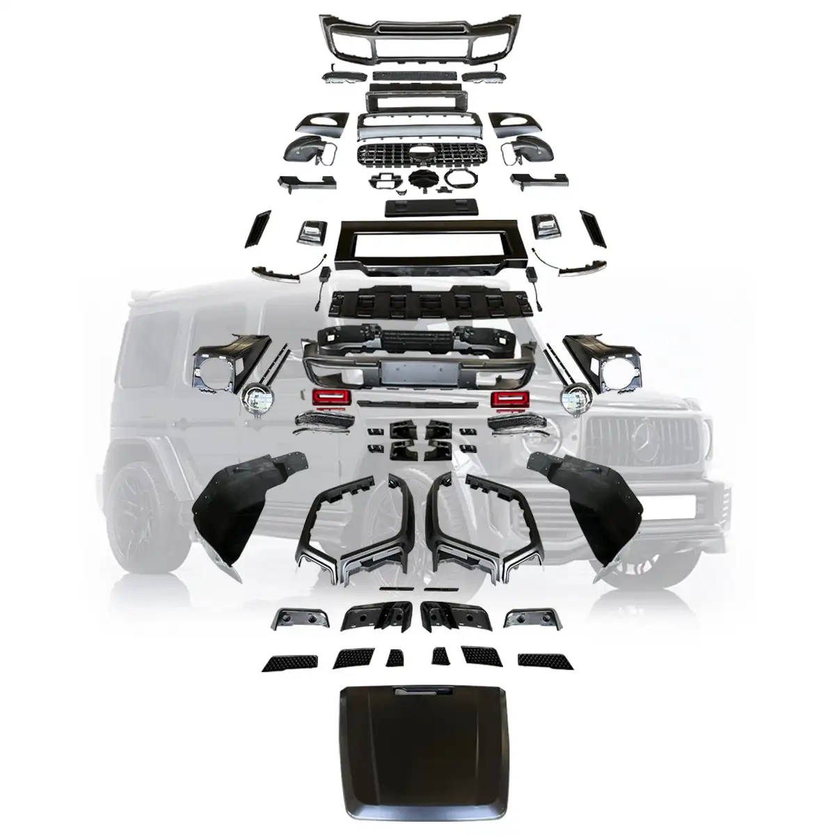 Body Kit For Mercedes-Benz g class Upgrade W463 to W464 B Style Facelift Full Set  Hood Front Bumpers Fenders BODYKIT